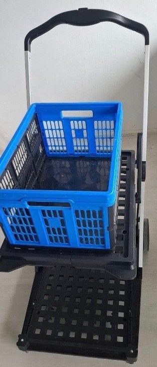 Boodschappenkar met krat met krathoes(krant), Doe-het-zelf en Verbouw, 100 liter of meer, Ophalen of Verzenden, Zo goed als nieuw