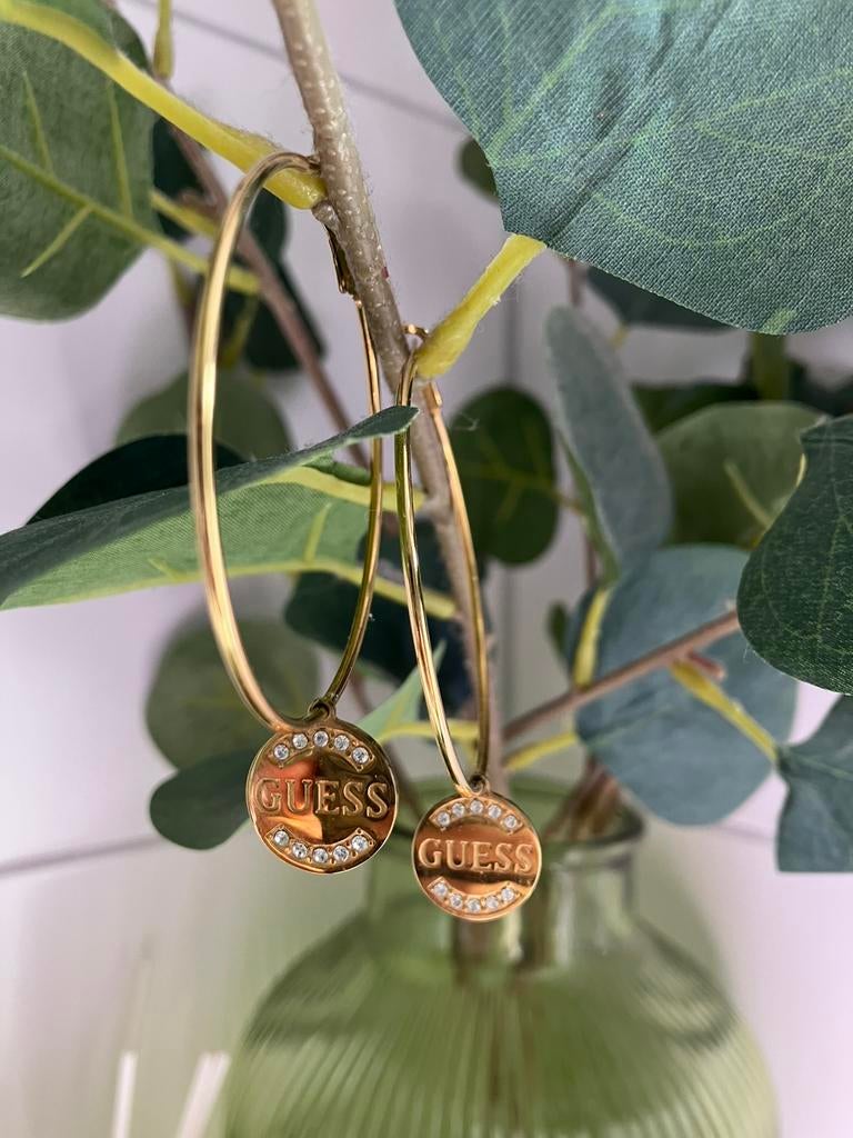 Guess oorbellen, Met kristal, Overige materialen, Hangers, Ophalen of Verzenden