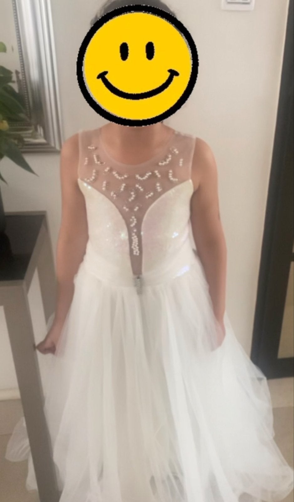 Prachtige witte galajurk/feestjurk voor meisjes, Ophalen, Zo goed als nieuw