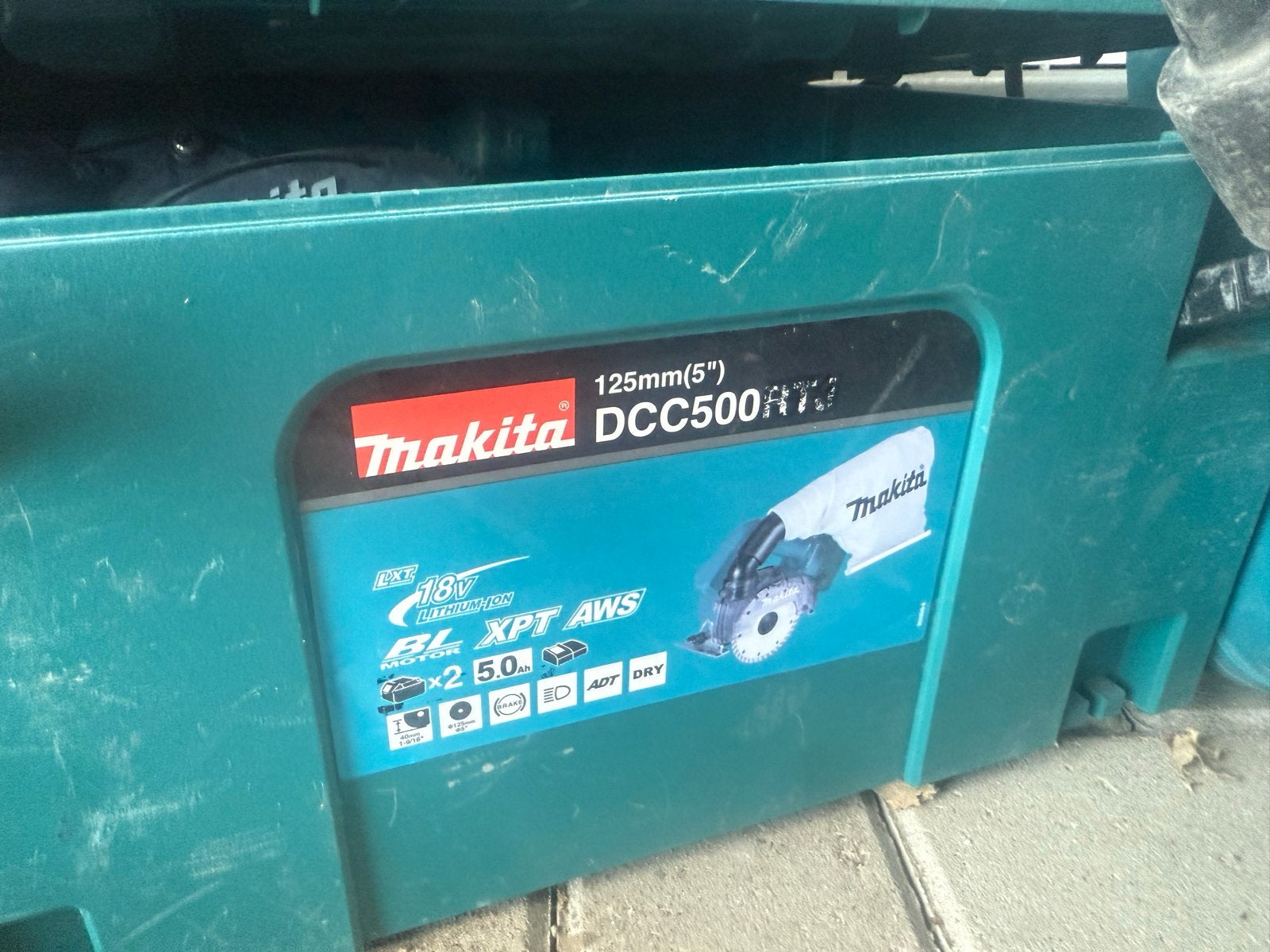 Makita DCC500ZJX Accu Diamantslijper 125mm, Ophalen of Verzenden, Gebruikt, Minder dan 600 watt, Overige typen