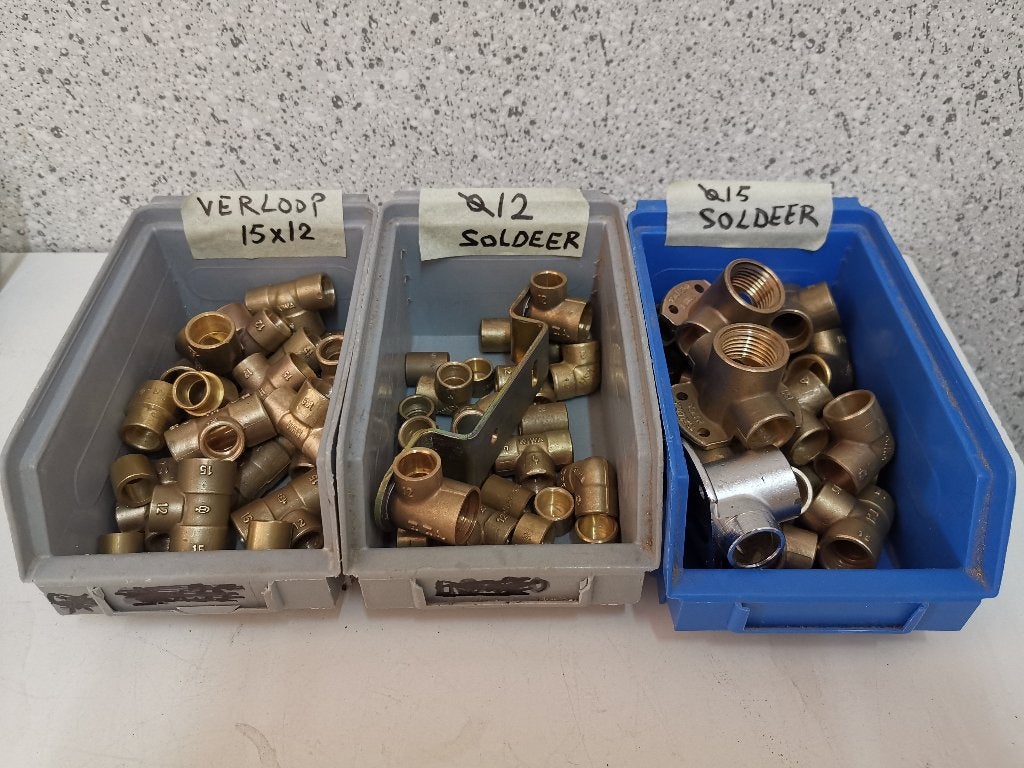 Fittingen,  Knel en Soldeer  10-22mm,  assortim.doos ringen, Ophalen, Zo goed als nieuw, Overige typen