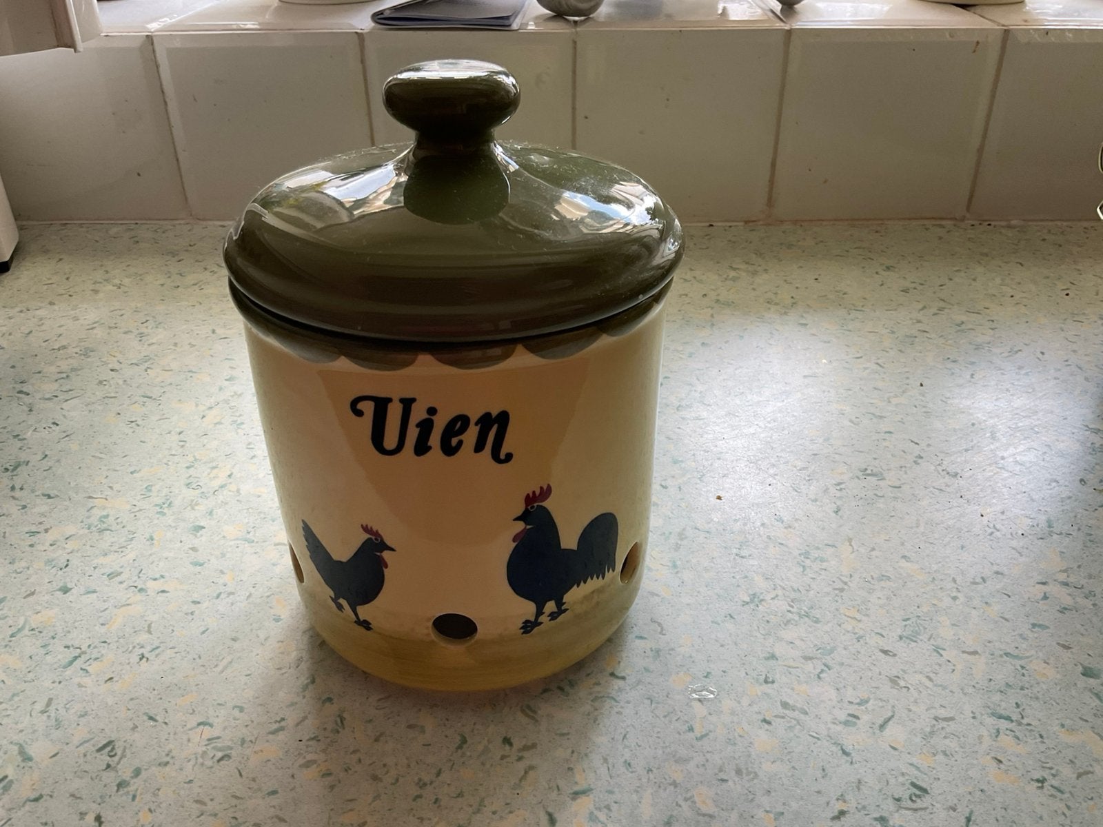 Zeller uienpot kip en haan, Ophalen of Verzenden, Zo goed als nieuw, Keramiek, Overige stijlen
