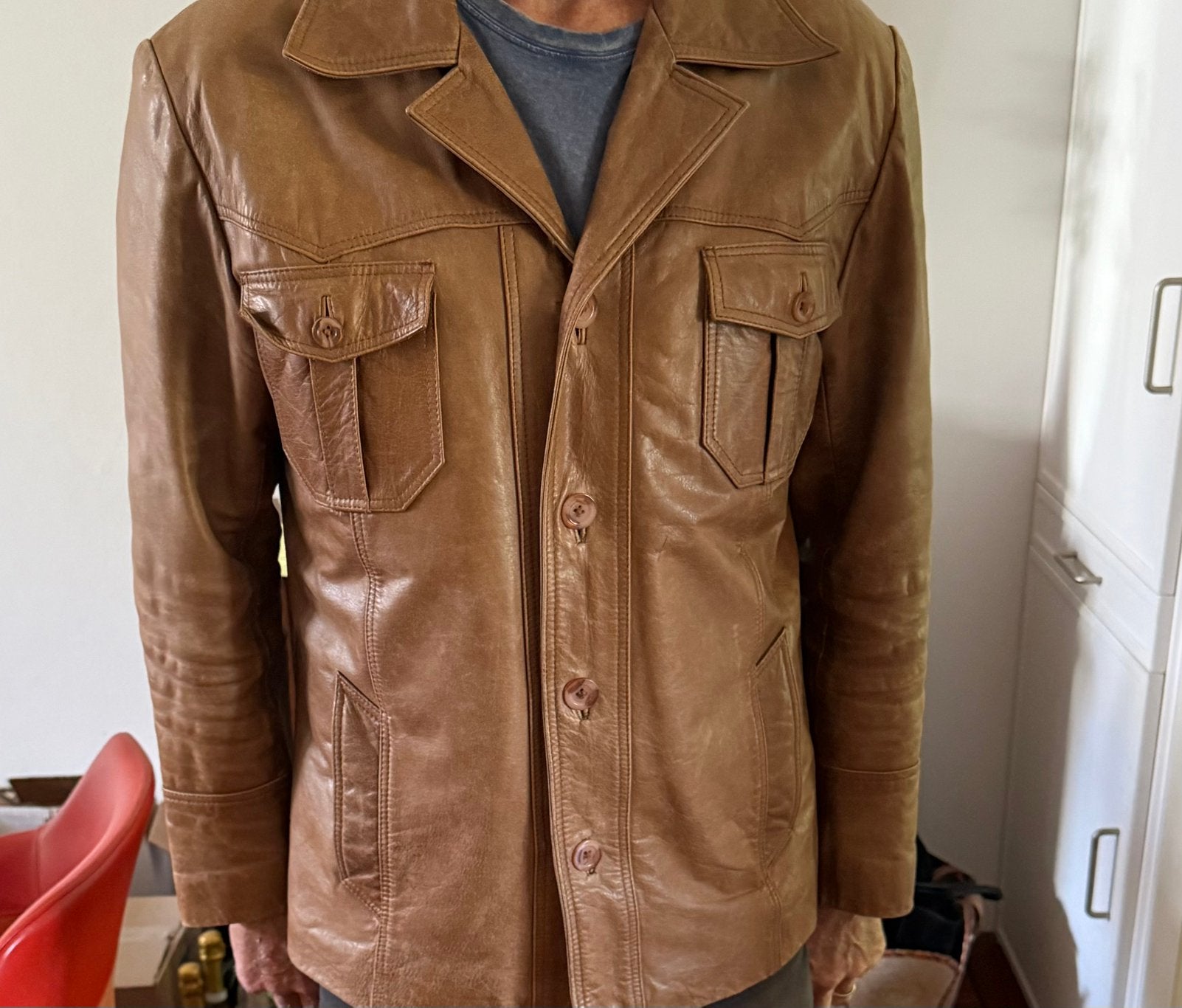 Leren jas Superior New York - Bruin mt 50, Ophalen of Verzenden, Gedragen, Overige maten, Bruin
