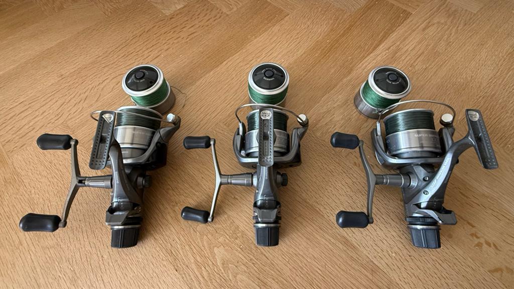 Set van 3 Shimano 10000 XTE vismolens met extra spoelen, Watersport en Boten, Ophalen of Verzenden, Gebruikt, Molen