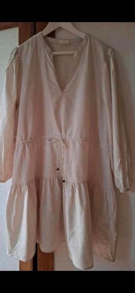 Luchtig linnen blend zomerjurkje H&M,  L, beige, Kleding | Dames, Jurken, H&M, Beige, Maat 42/44 (L), Ophalen of Verzenden