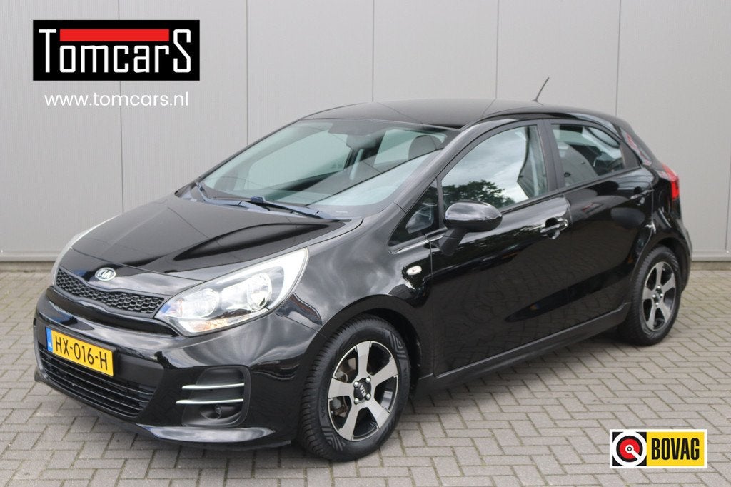 Kia Rio 1.2 CVVT 83PK ComfortLine Cruise-control/Airco/Elekt, 4 cilinders, Met garantie (alle), Zwart, Origineel Nederlands