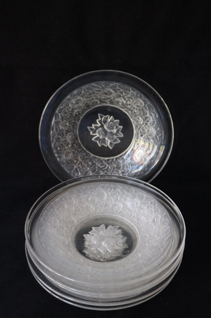 Aniek Art Deco Frankrijk Joseph Stenger 6 glas borden c 1930, Ophalen of Verzenden