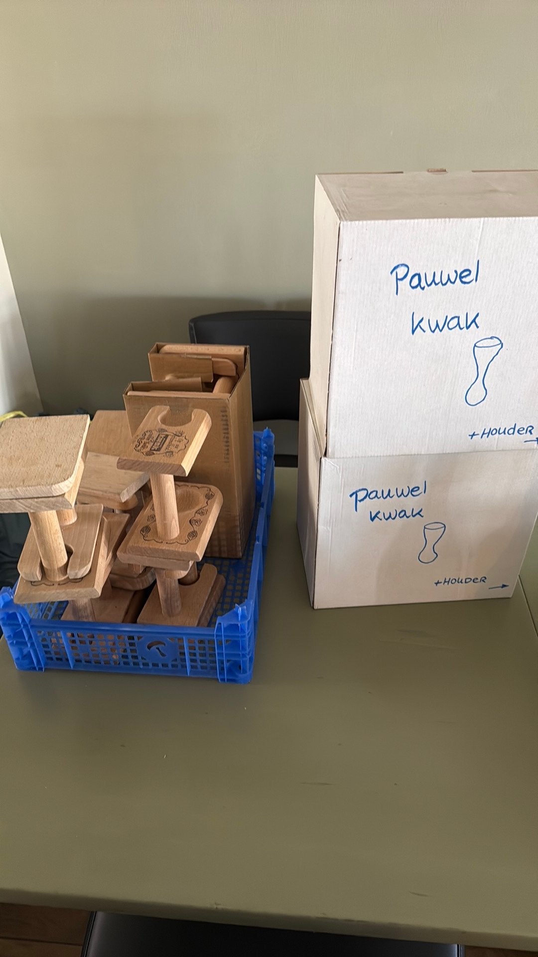Pauwel kwak glaswerk met houder 10 stuks, Verzamelen, Biermerken, Ophalen, Zo goed als nieuw, Glas of Glazen, Overige merken