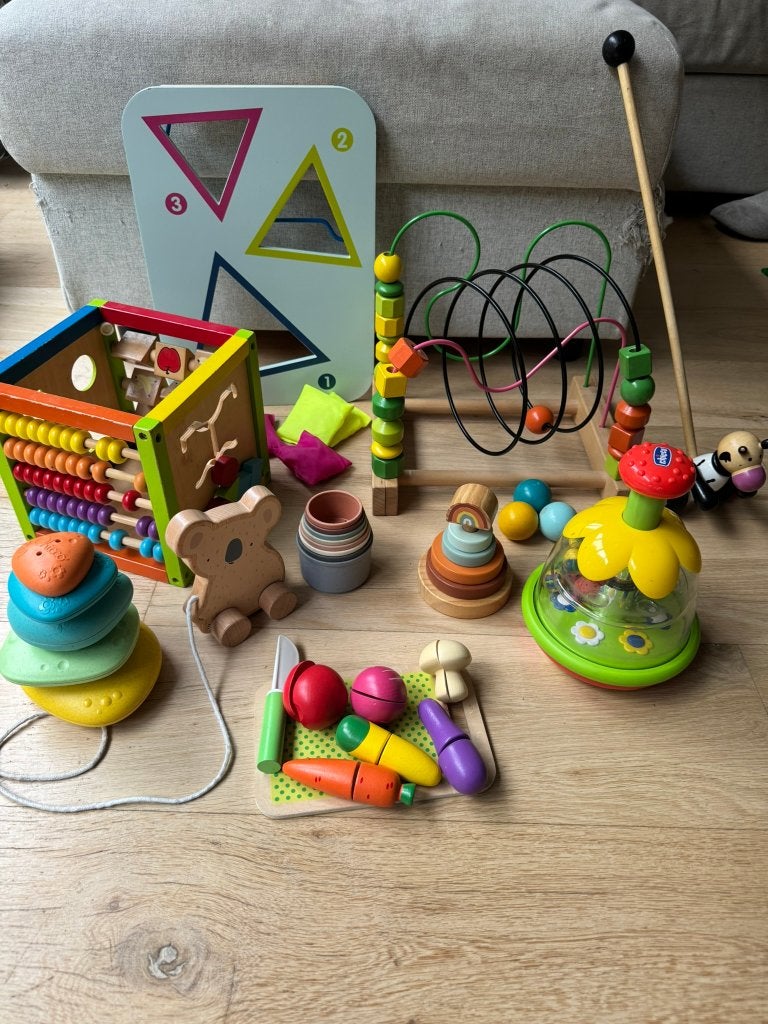 Luxe houten speelgoed pakket montessori/sensorisch/educatief, Ophalen of Verzenden, Zo goed als nieuw, Overige typen