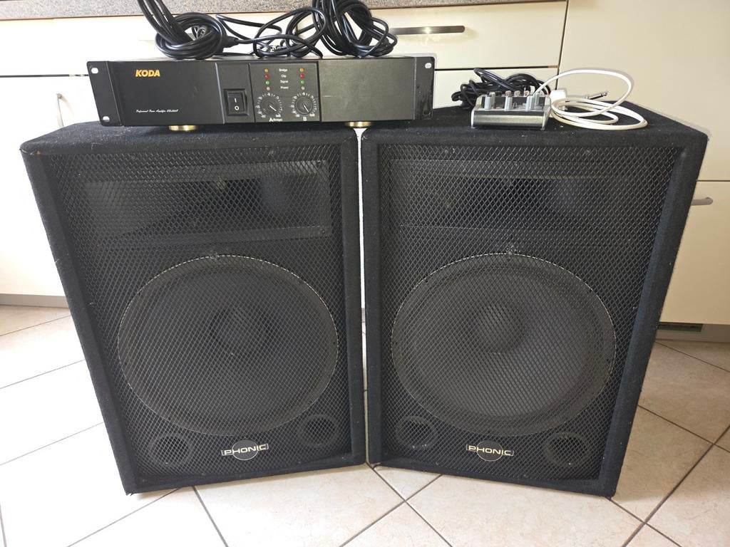Complete fullrange set met mengpaneeltje, incl kabels, Ophalen of Verzenden, 120 watt of meer, Overige typen, Overige merken