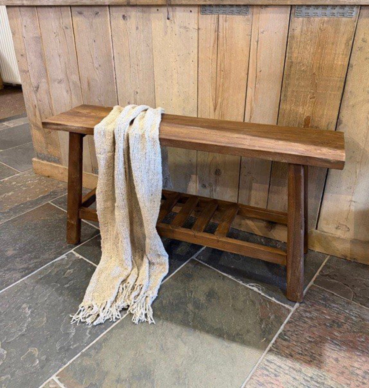 Teakhouten bankje - 100 of 120 cm, Ophalen, Hout, -, -