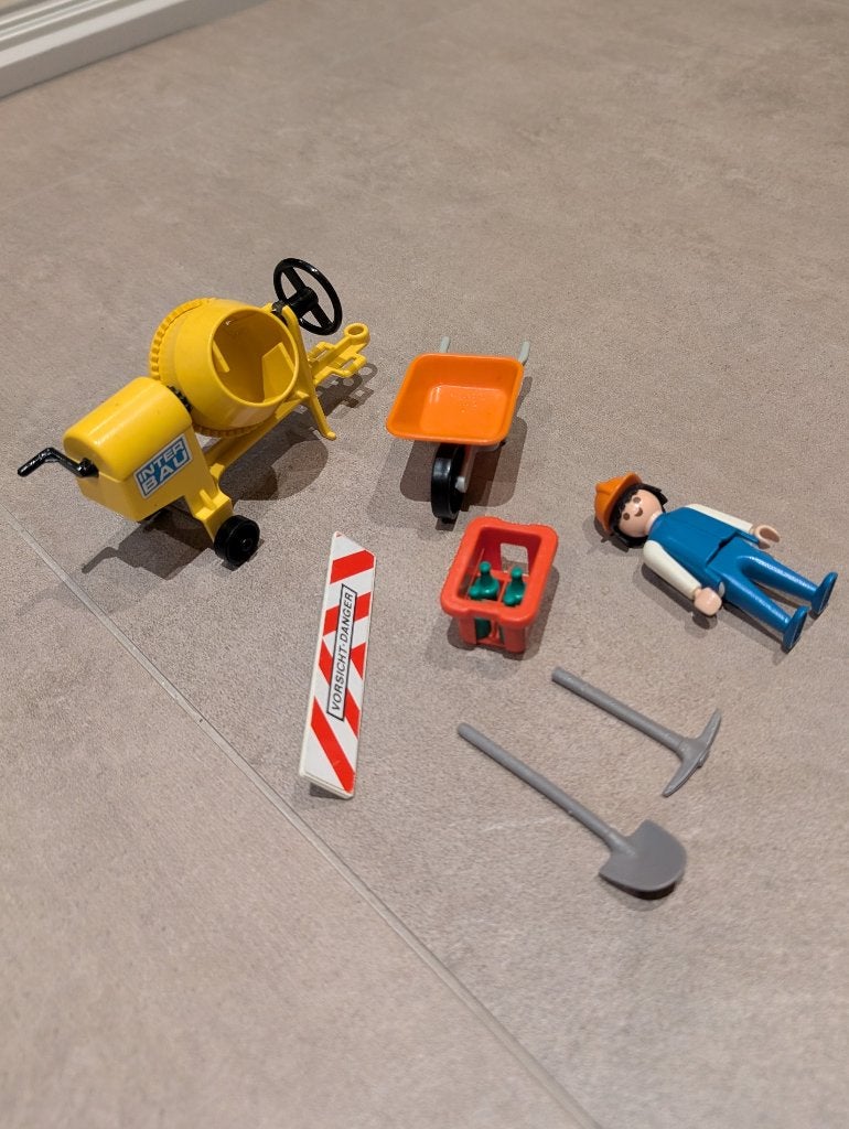 Vintage Playmobil 3562 Bouwvakker met betonmolen (1982), Ophalen of Verzenden, Zo goed als nieuw