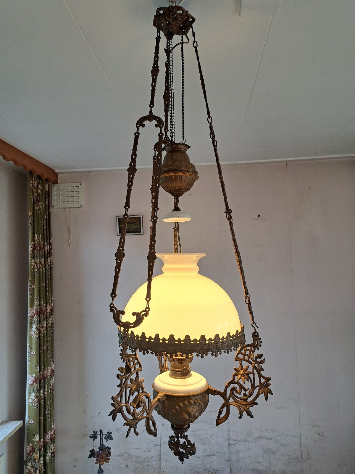 Elektrisch gemaakte olielamp, Antiek en Kunst, Ophalen