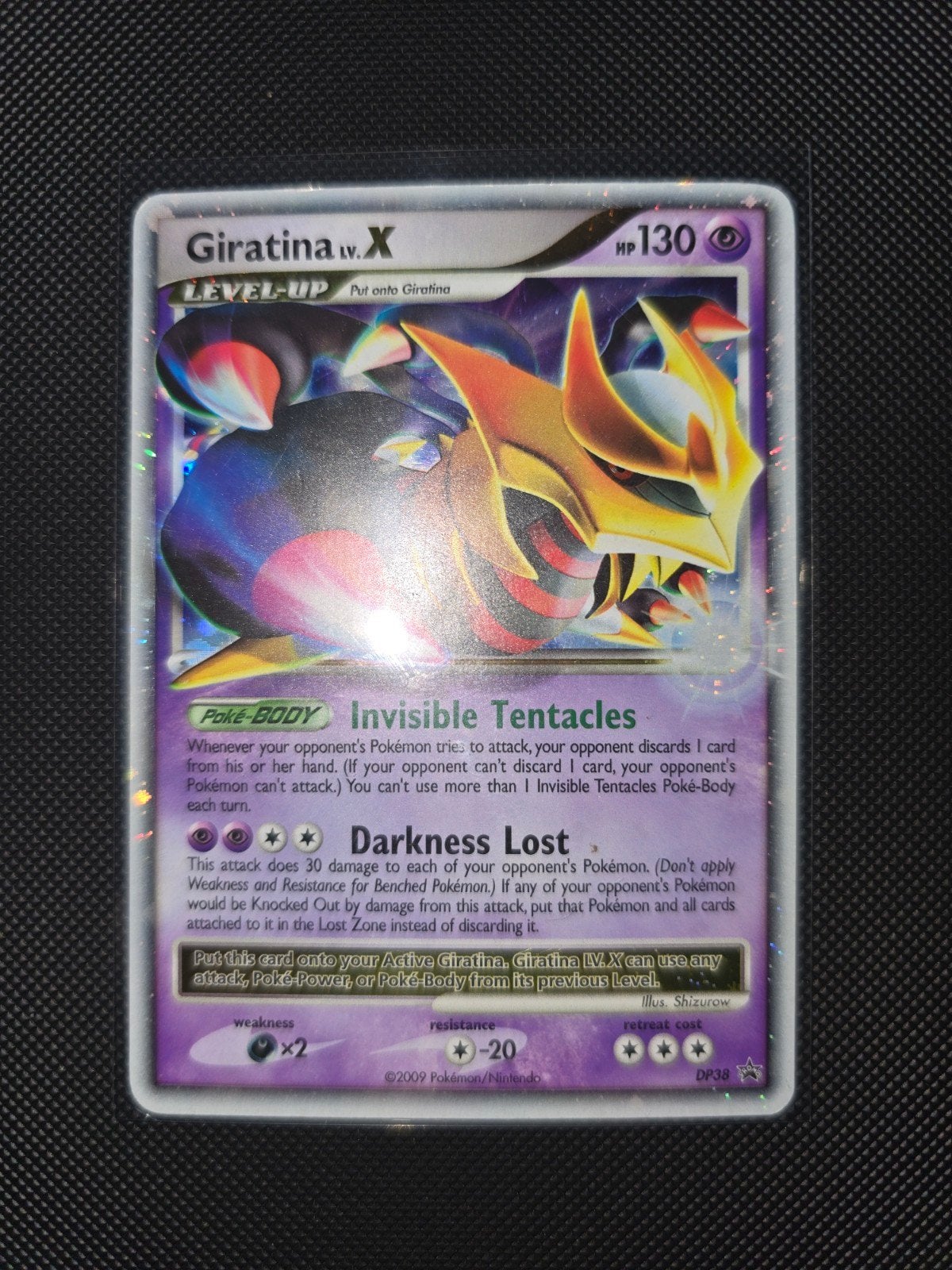 Giratina LV.X Pokémon Kaart - DP38 Promo, Ophalen of Verzenden, Gebruikt, Losse kaart, Foil