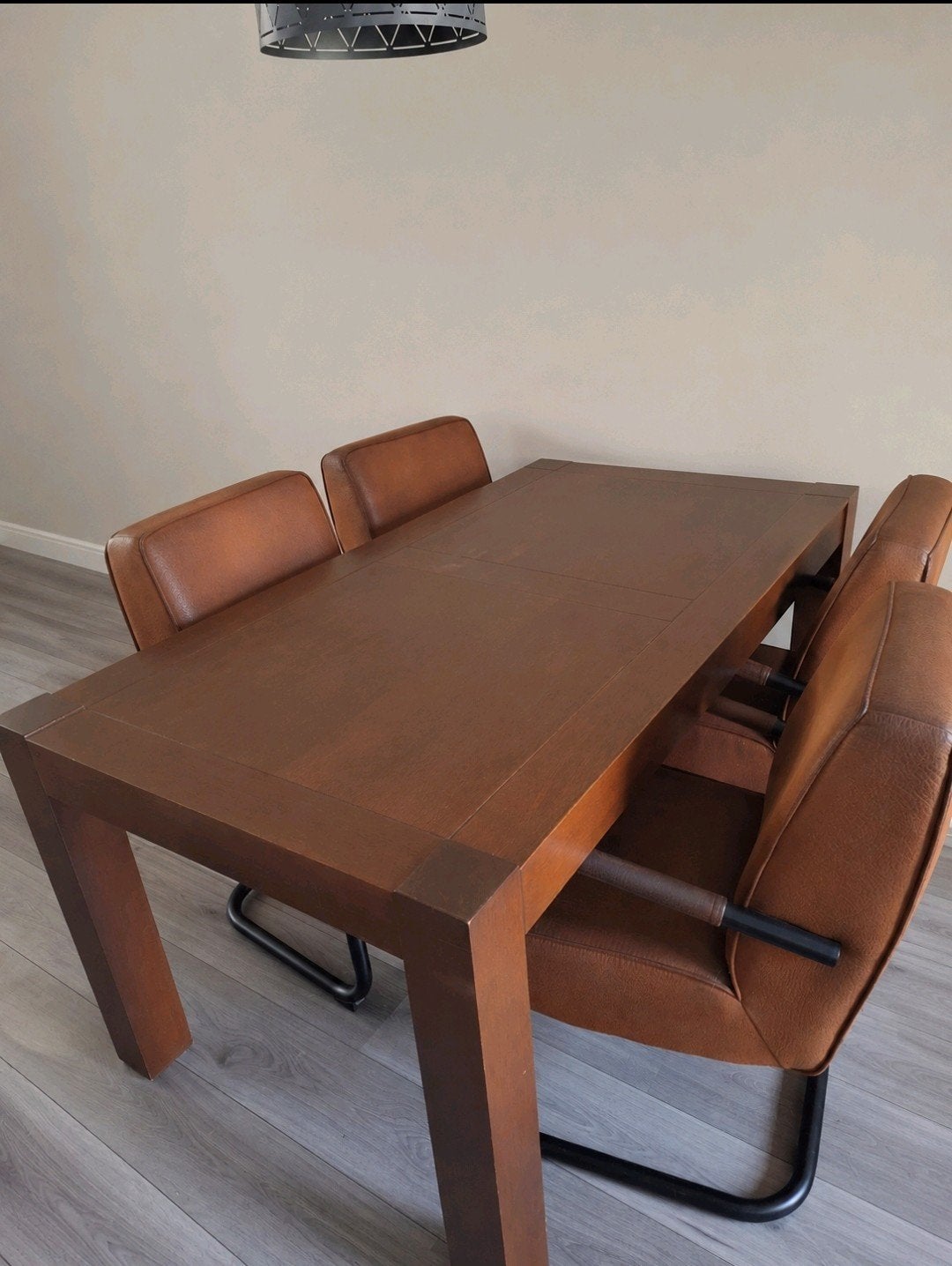 Eettafel met 4 stoelen - Gebruikt, Huis en Inrichting, Gebruikt, 100 tot 150 cm, 50 tot 100 cm, Vier personen