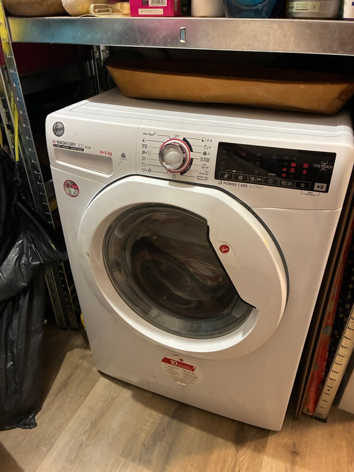 Hoover H-WASH&DRY 300 PLUS 8+5 kg Wasmachine/Droger Combo, Ophalen, 1200 tot 1600 toeren, 8 tot 10 kg, Voorlader
