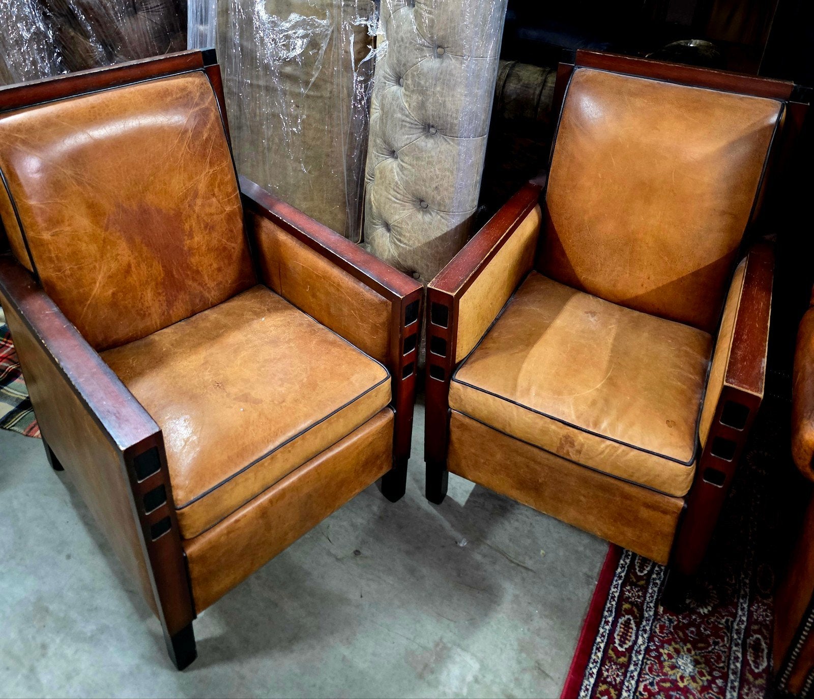 2 schapenleren fauteuils klassiek + BEZORGING GRATIS