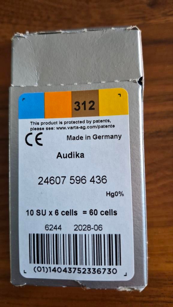 60 Audika batterijen voor gehoorapparaat, Ophalen of Verzenden, Nieuw, Overige typen