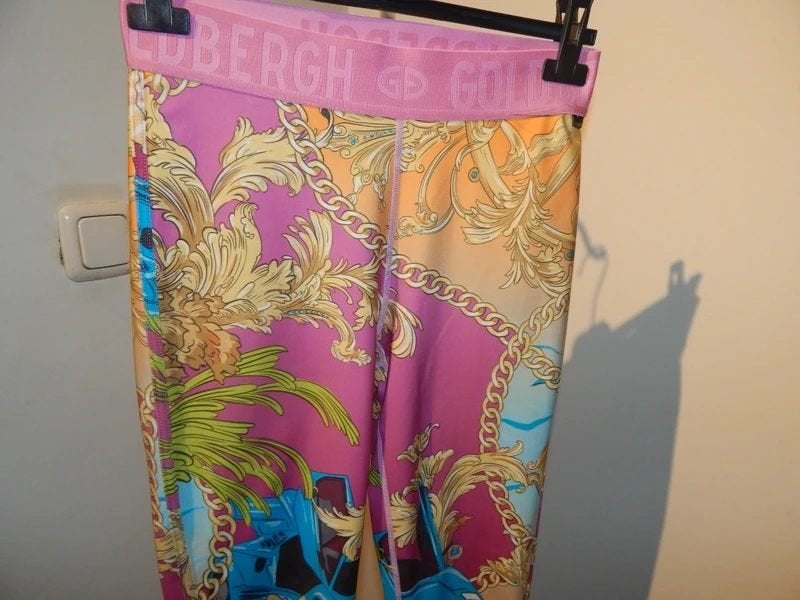 Goldbergh stretch legging bonte kleuren print merk band M, Legging, Maat 40/42 (M), Zo goed als nieuw, Goldbergh