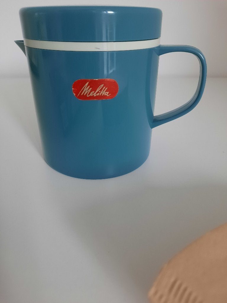 retro vintage blauw melamine MELITTA filterkoffieapparaat, Ophalen of Verzenden, Huis en Inrichting