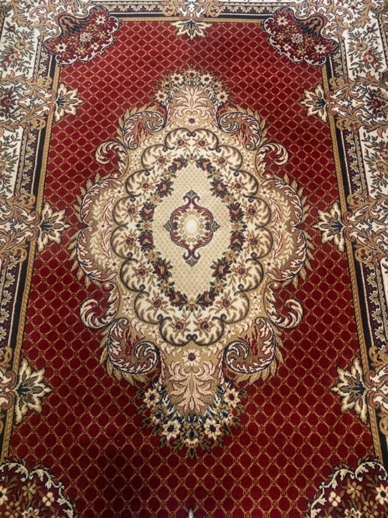 Zacht tapijt vloerkleed 200 x 300 cm rood goud vintage, Ophalen, Gebruikt, 200 cm of meer, 200 cm of meer