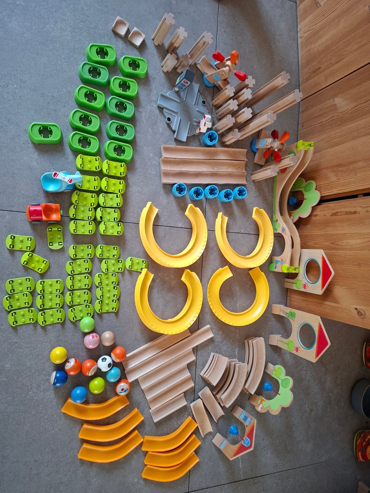 Grote set Haba Kullerbü knikkerbaan - diverse uitbreidingen, Kinderen en Baby's, Speelgoed | Educatief en Creatief, Zo goed als nieuw