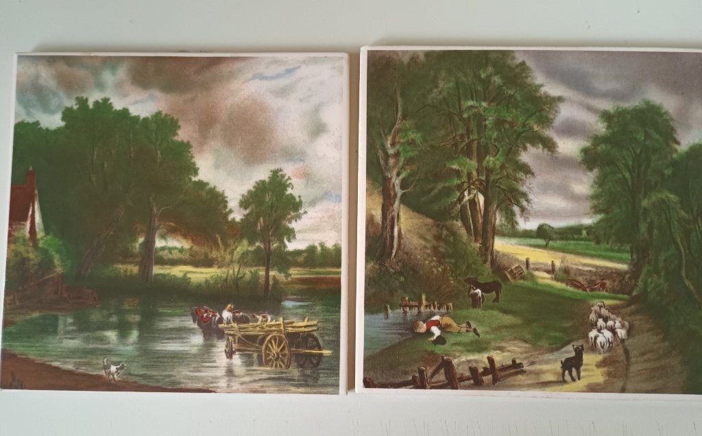 Sphinx tegel Nederlands Landschap 2x, Antiek en Kunst, Ophalen of Verzenden