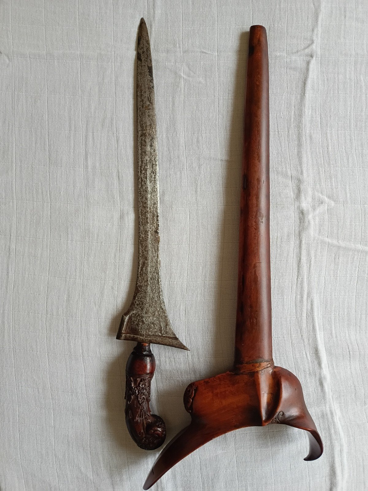 Indonesische Keris (Kris) - Java, eind 19e/begin 20e eeuw, Antiek en Kunst, Indonesië, Ophalen, Hout, Bruin