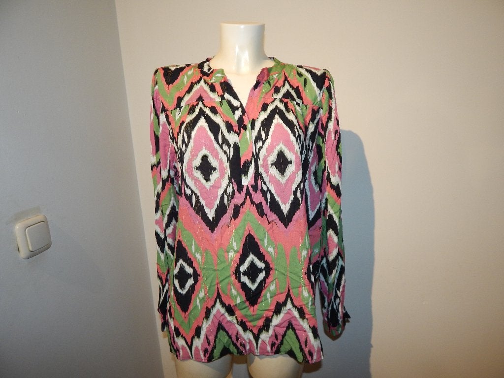 Studio Anneloes mooie blouse top print kleur goud streepje M, Maat 38/40 (M), Verzenden, Gedragen, Overige kleuren