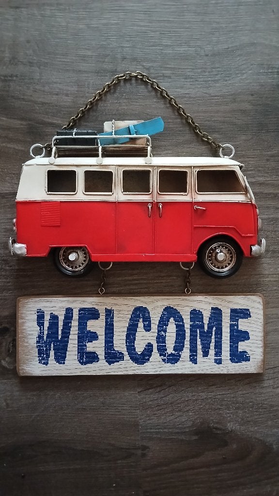 VolkswagenVW bord bordje T1 bus blik vintage retro wand, Ophalen, 30 cm, Wandhanger, Nieuw