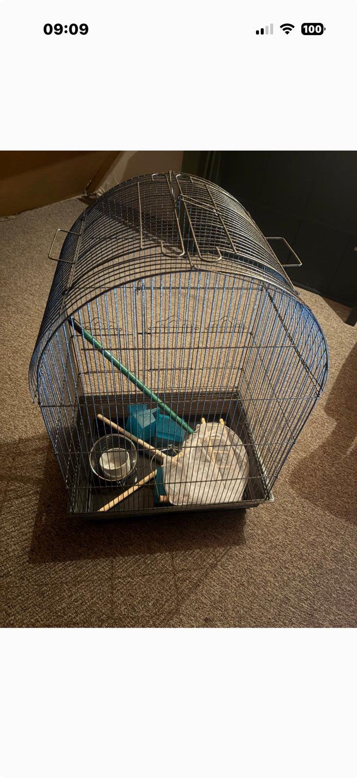 Te koop vogelkooi met toebehoren, Ophalen, Zo goed als nieuw, Metaal, Vogelkooi