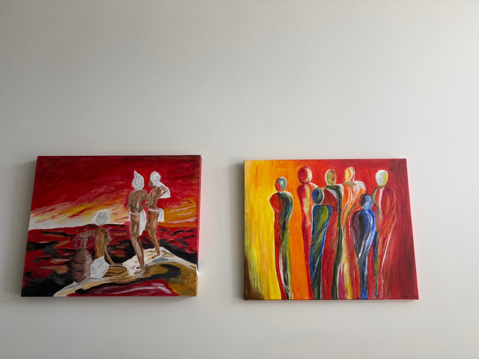 Twee schilderijen, Antiek en Kunst, Ophalen