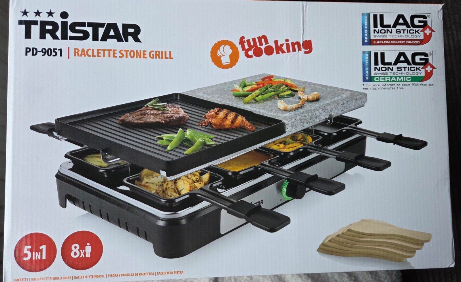 Tristar Raclette Stone Grill PD-9051 - Nieuw in doos, Witgoed en Apparatuur, Ophalen of Verzenden