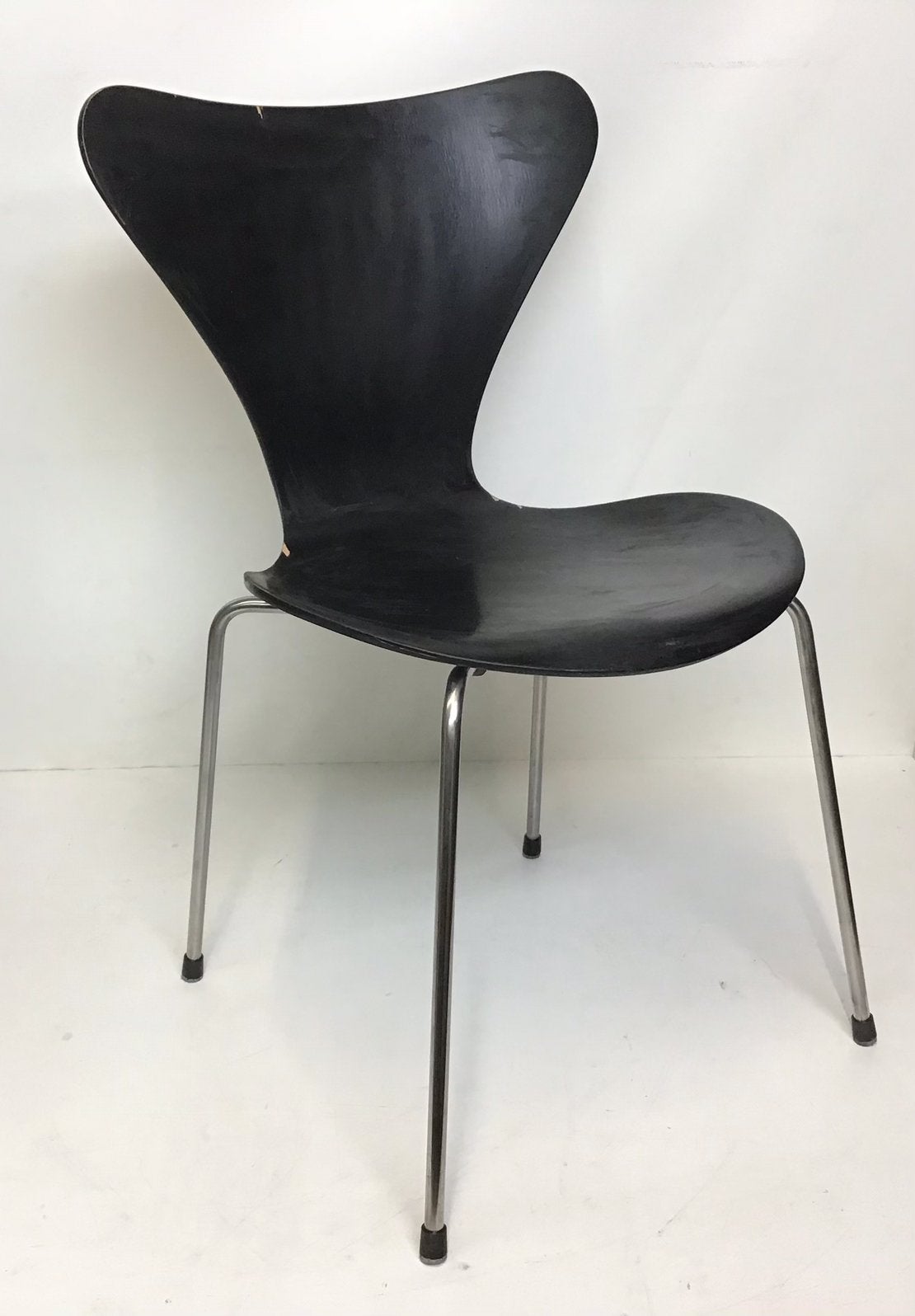 Vintage vlinderstoel Fritz Hansen Serie 7 Arne Jacobsen 1955, Huis en Inrichting, Ophalen, Zo goed als nieuw, Zwart, Eén
