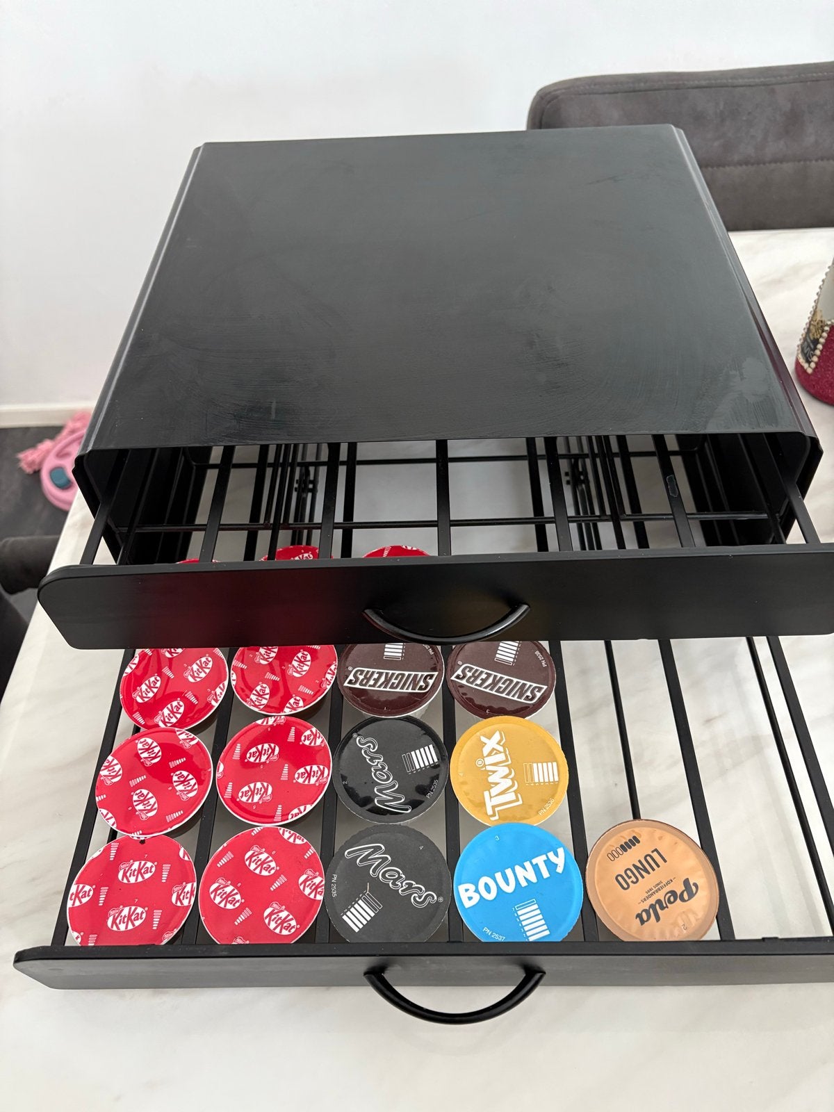 Dolce Gusto cup houder - Zwart, 2 lades, Ophalen, Zwart, Metaal, Overige typen