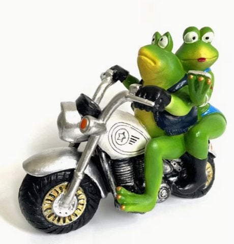 Beeldje Kikkers op de motor, Ophalen of Verzenden, Nieuw, Dier