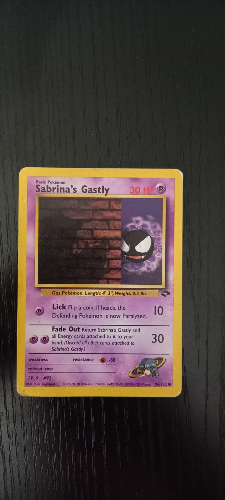 Pokémon Kaart: Sabrina's Gastly (96/132) - Wizards, Ophalen of Verzenden, Gebruikt, Losse kaart