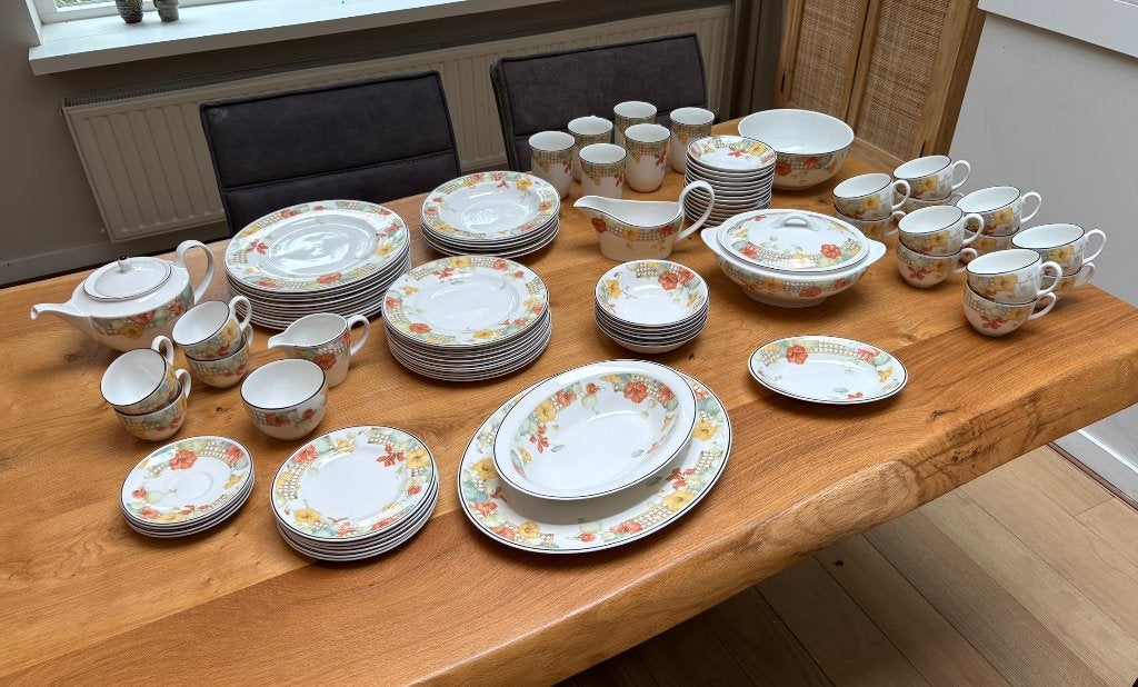 Wedgwood Trellis Flower Servies – Compleet 90-delig, Ophalen