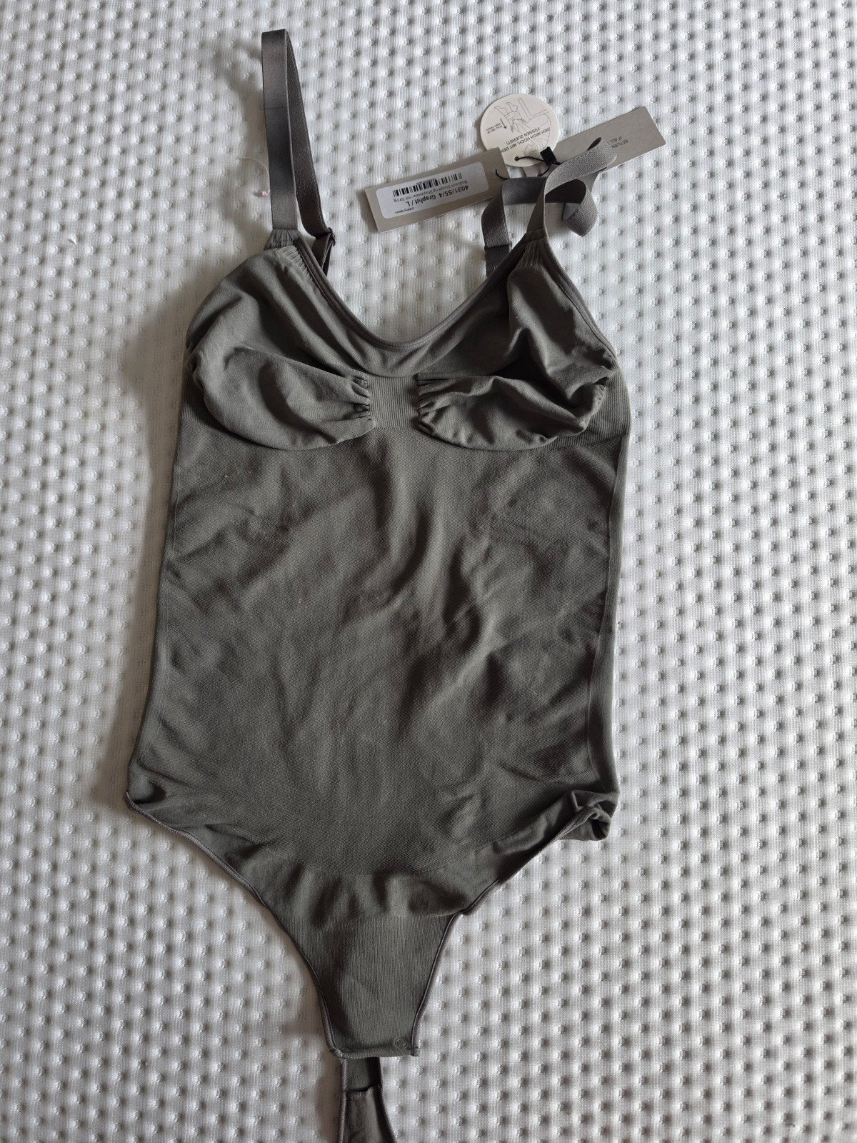 Sculpting Shapewear Bodysuit met String - Maat L, Creamy/fabrics, Ophalen of Verzenden, Grijs, Body of Korset