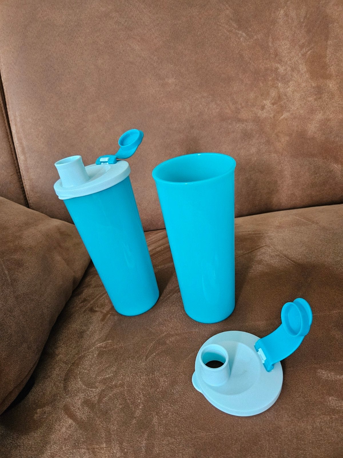 Tupperware Drinkfles 470 ml - Aqua Blauw, Blauw, Nieuw, Ophalen of Verzenden, Drinkfles
