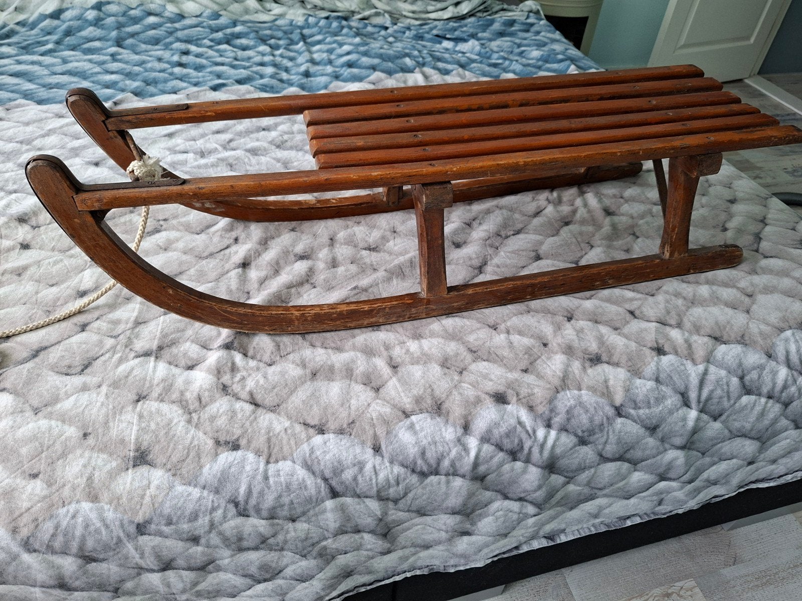 Vintage Houten Slee - Klassiek Winterplezier, Ophalen, Gebruikt, Hout