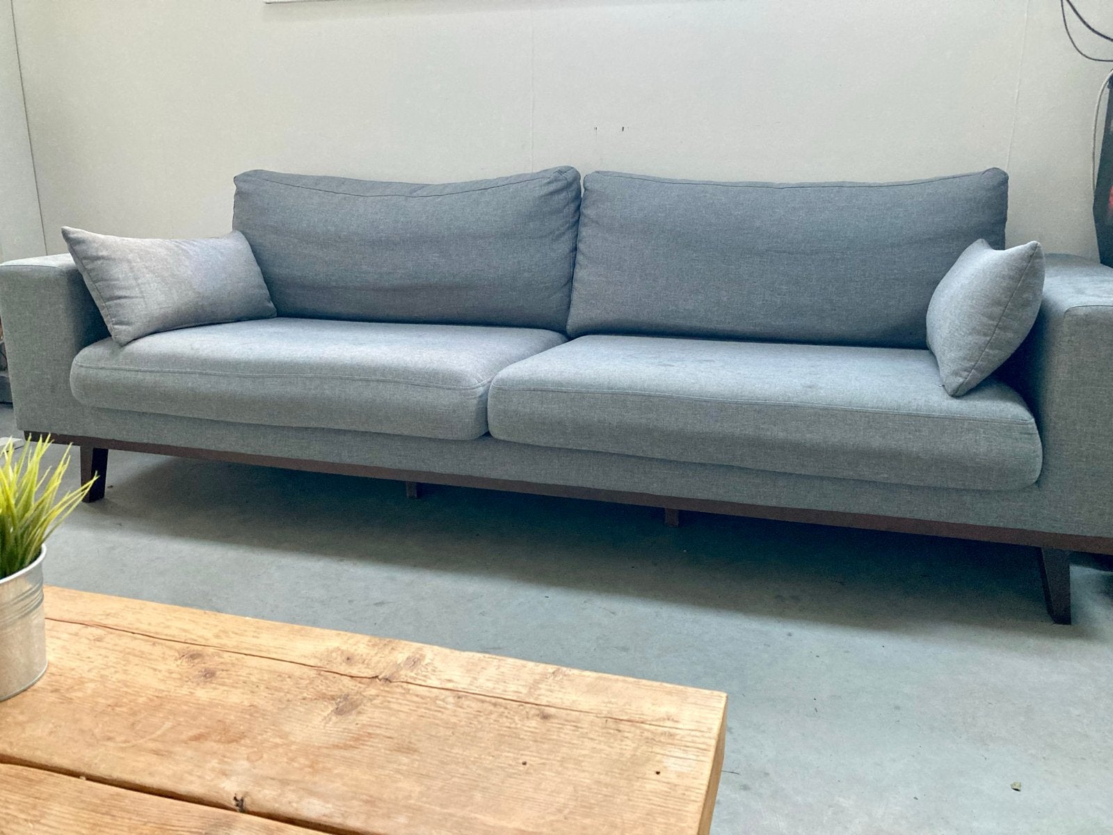 Gratis: whkmp's own 3-zitsbank Torino met hocker - Grijs, Ophalen, Gebruikt, Driepersoons, 75 tot 100 cm