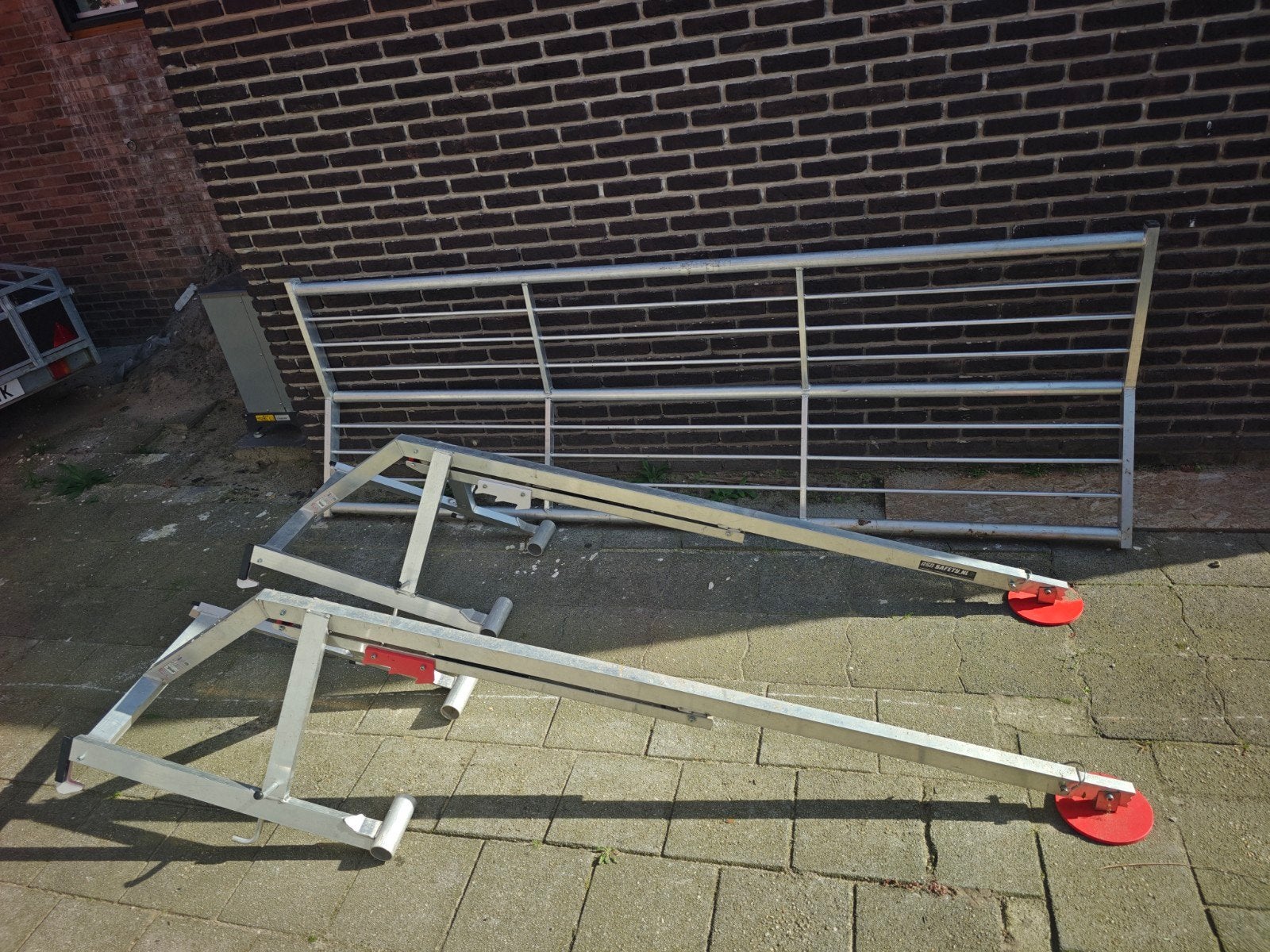 RSS valbeveiliging schuin dak – complete 3 meter set, Doe-het-zelf en Verbouw, Ophalen, Zo goed als nieuw, Daksteiger, Minder dan 2 meter