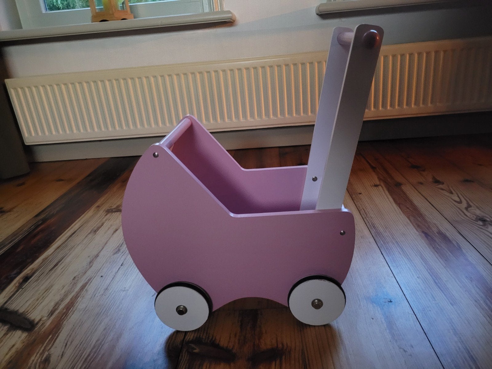 Houten poppenwagen, Ophalen, Gebruikt, Babypop