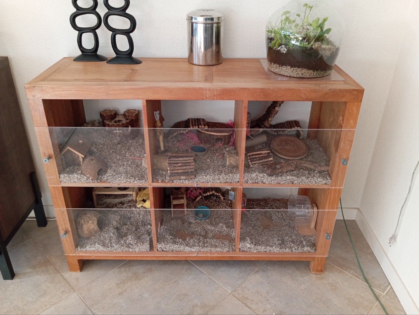 Teak kast voor hamster of ander klein knaagdier, Ophalen, 110 cm of meer, 60 tot 90 cm, Hok