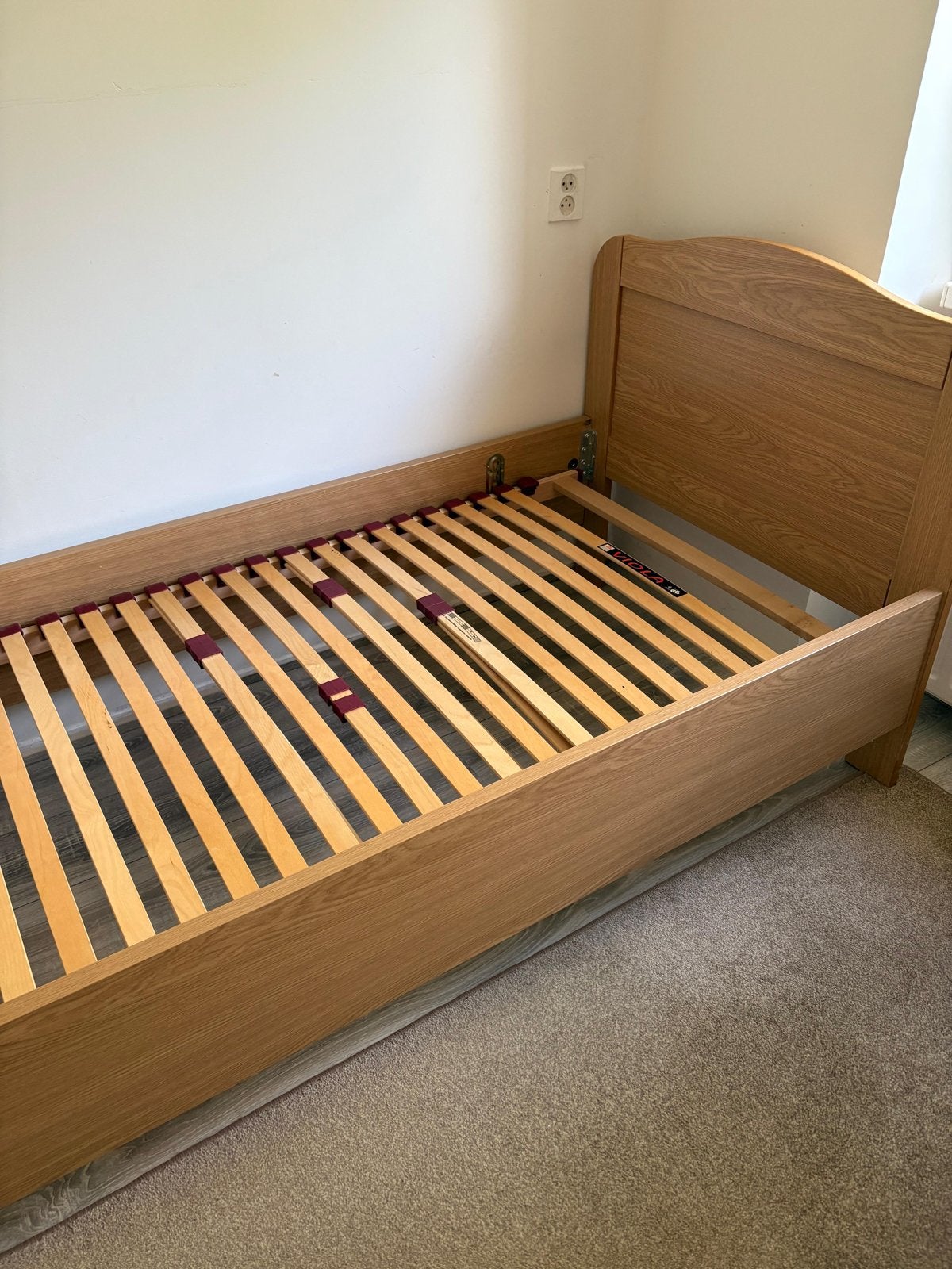 Eenpersoonsbed 200x90 cm met lattenbodem, Huis en Inrichting, Slaapkamer | Bedden, Ophalen, Gebruikt, 90 cm, Eenpersoons
