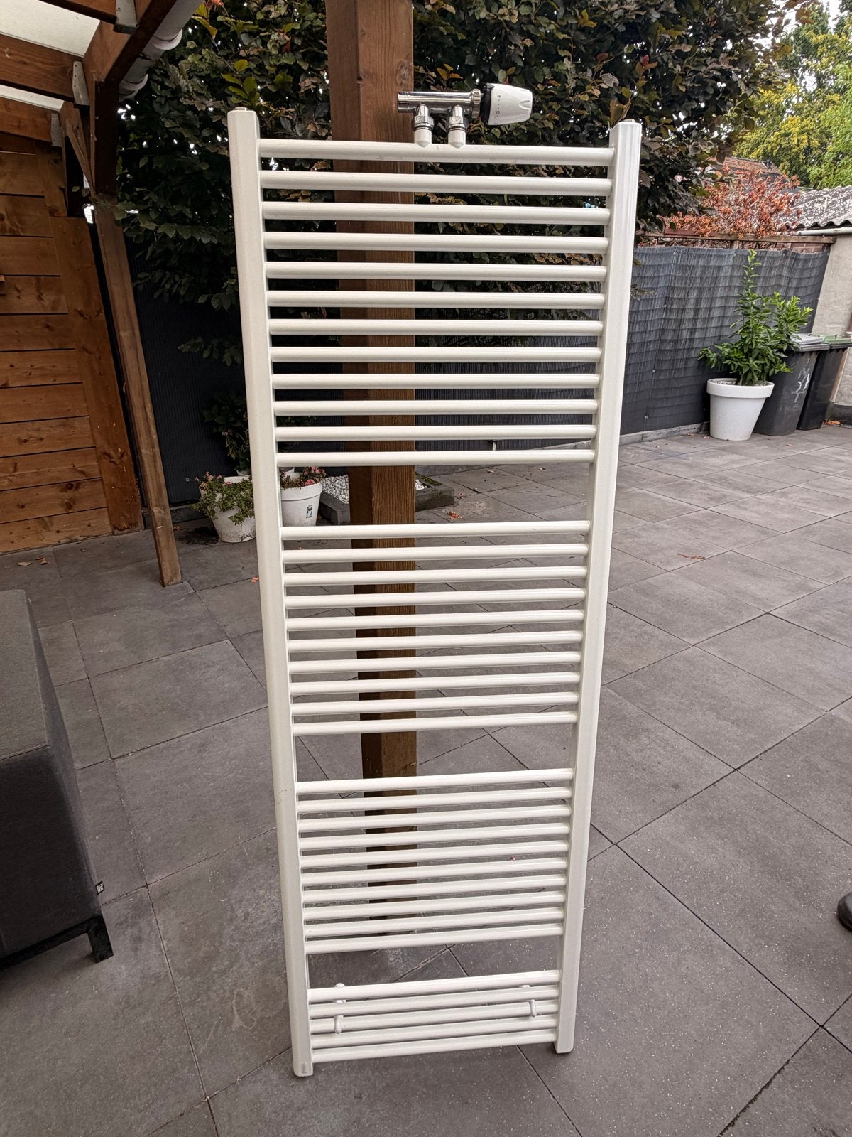 Nette Witte design radiator (handdoek)  met thermostaat, Ophalen, Gebruikt, Radiator, 60 tot 150 cm