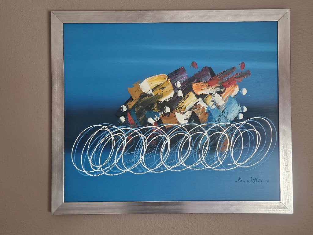Schilderij Wielerkoers B.Williams, Antiek en Kunst, Ophalen