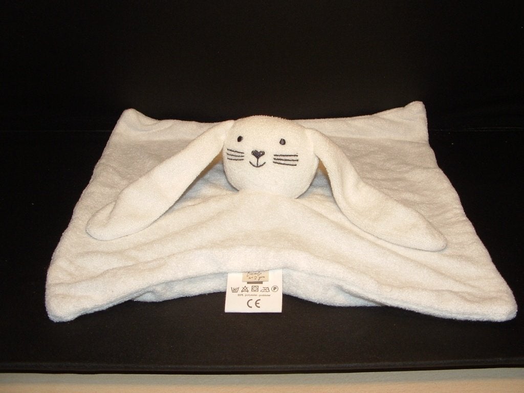 HEMA KONIJN KNUFFELDOEK BADSTOF WIT MET IN HET MIDDEN, Ophalen of Verzenden, Nieuw, Overige typen