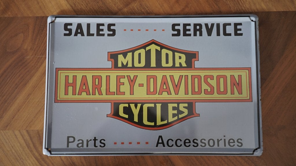 Harley-Davidson metalen reclamebord – vintage stijl, Ophalen of Verzenden, Zo goed als nieuw, Reclamebord